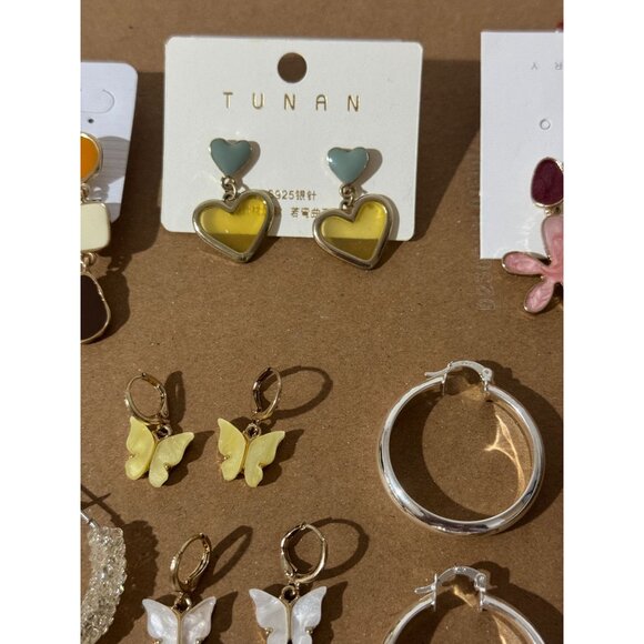 Beonon Trendy Heart, Butterfly & Hoop Earrings Set - Picture 3 of 5